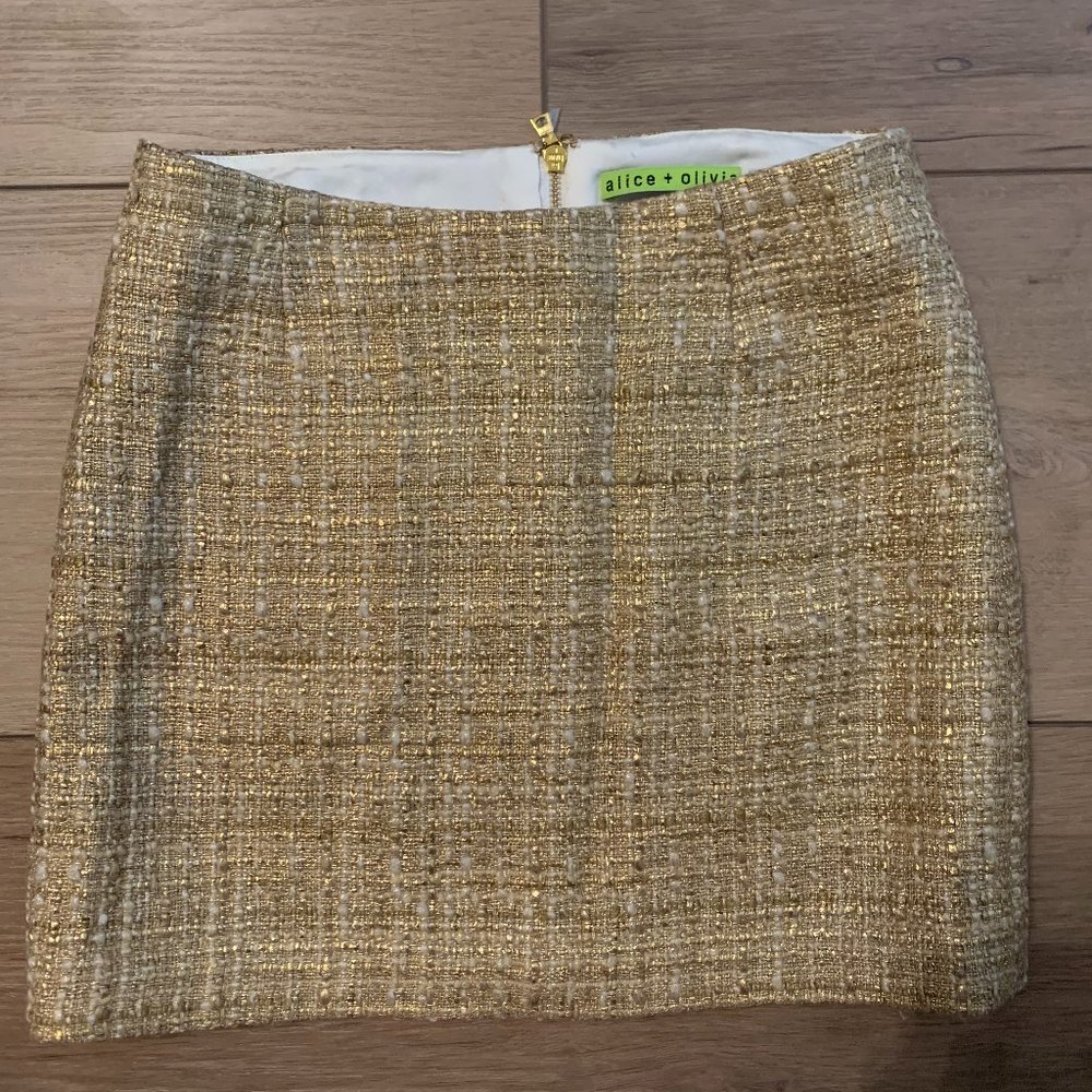 Alice and Olivia gold skirt